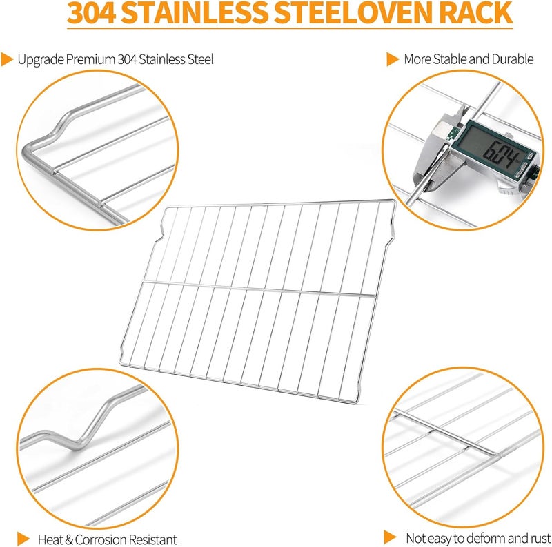 atgestore W10256908 Oven Rack Replacement for Whirlpool Stove Oven Parts Amana Maytag Kenmore Jenn-Air Range Oven Racks 304 Stainless Steel WPW10256908 Oven Wire Rack Baking Rack 24" x 15.7" Not Universal 2 Pcs - Image 3